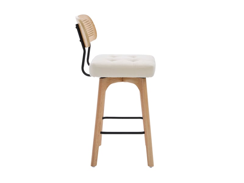  Lot de 2 tabourets de bar pivotants à 360° en tissu chenille beige W3056P520501 - Conforama B