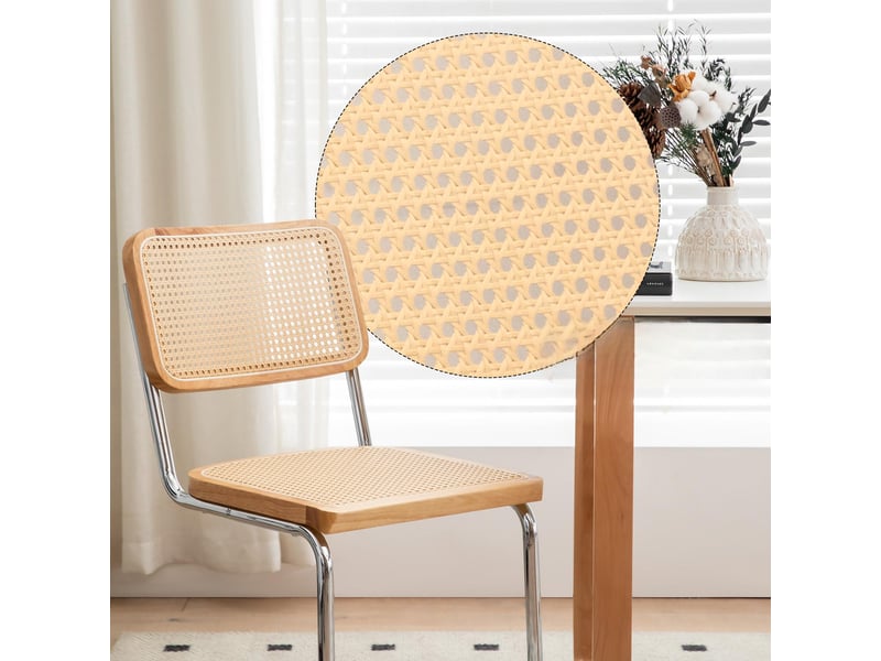  Lot de 2 chaises de salle à manger en velours et rotin, piètement chromé W5318P481483 - Conforama D