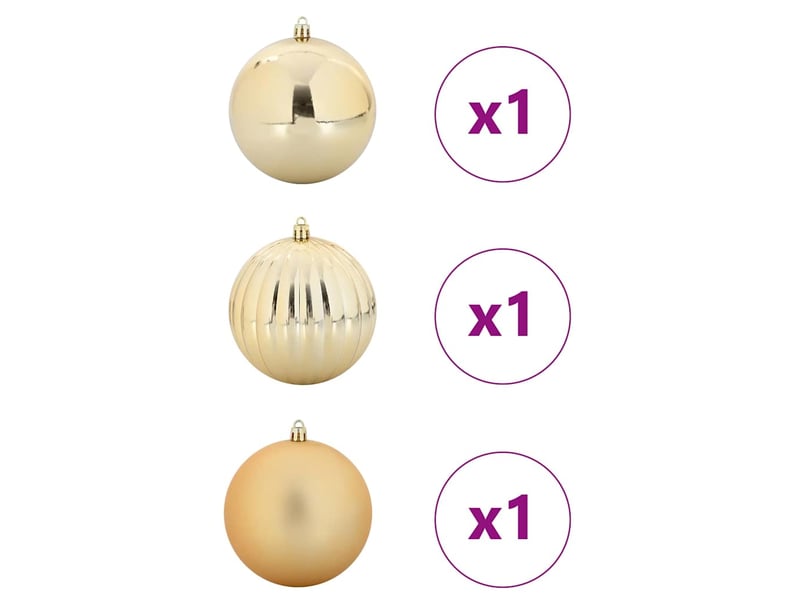  Ensemble de boules de noël xxl 3 pcs doré ø 25 cm plastique  - Conforama C