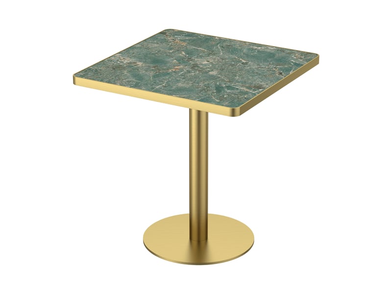  Table à manger ronde diamètre 70 cm en pierre frittée avec pieds dorés  - Conforama A
