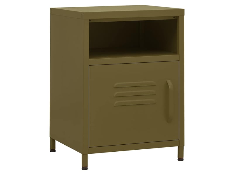  Table de chevet - cabinet de chevet - table de nuit vert olive 35x35x51 cm acier  - Conforama A