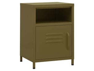 Table de chevet - cabinet de chevet - table de nuit vert olive 35x35x51 cm acier