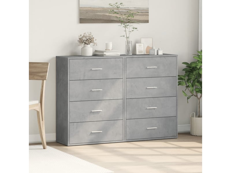  Buffets 2 pcs - bahut - meuble de rangement gris béton 60x31x84 cm bois d'ingénierie  - Conforama C