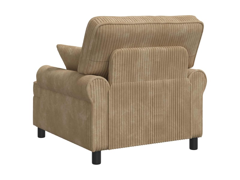  Vidaxl fauteuil xl avec coussins taupe tissu à 1,5 lignes  - Conforama E