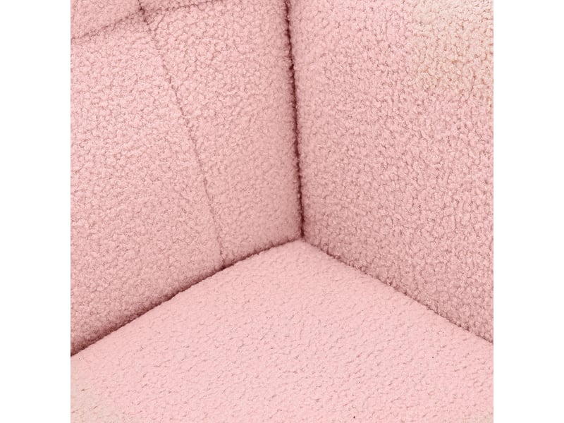  Fauteuil à bascule 68x75x92 cm, rocking chair, dossier à carreaux, accoudoirs, design simple, tissu bouclette rose  - Conforama R