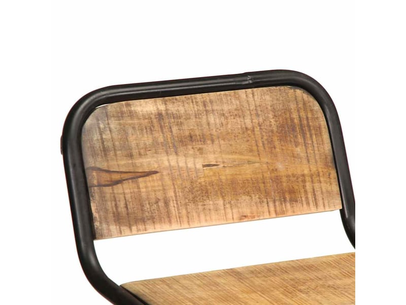  Lot de 2 tabouret de bar, chaise de bar bois massif manguier brut  - Conforama E