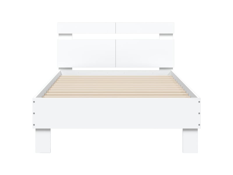  Lit simple- lit adulte -  cadre de lit sans matelas avec tête de lit blanc 100x200 cm  - Conforama D
