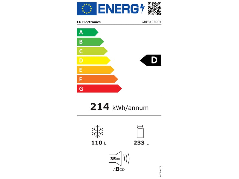 Réfrigérateur combiné (congél en bas) LG GBF3102DPY - Conforama Z
