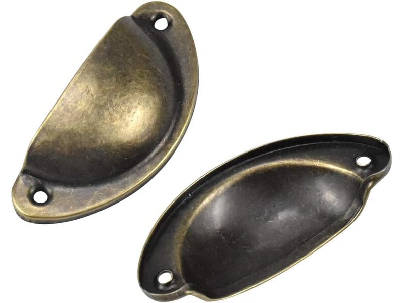  Kissral, 12 unités de poignées en forme de coquille, poignées anciennes vintage avec vis pour armoires, tiroirs, coffres à pharmacie (noirs)  - Conforama E