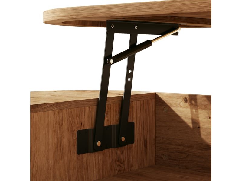  Table basse relevable en mdf 110 x 55 cm avec rangement caché, portes coulissantes et plateau extensible  - Conforama D