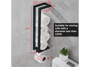 Porte-papier toilette, support de rangement pour papier toilette, porte-papier toilette mural en acier inoxydable