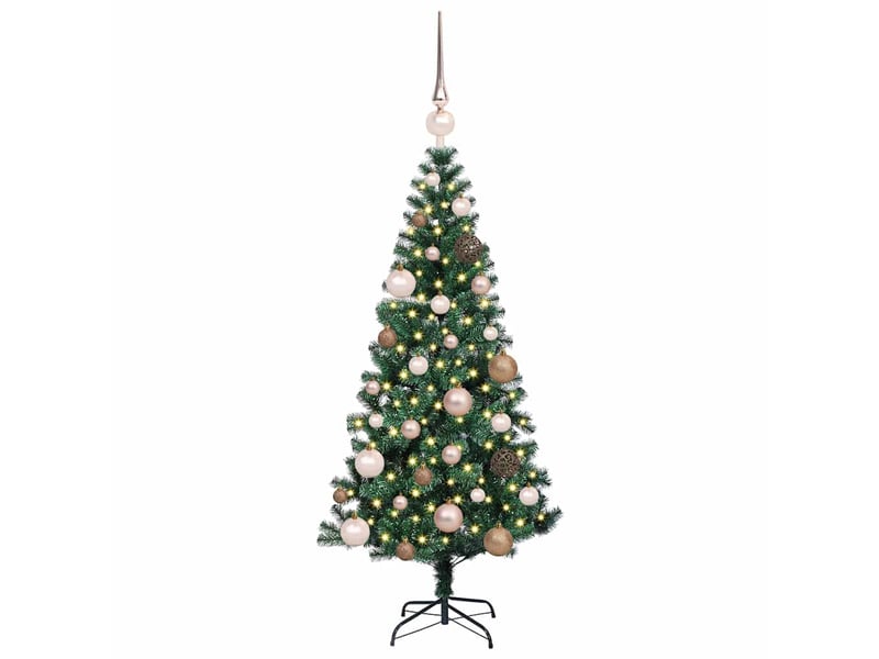 Sapin de noël artificiel, arbre de noël pré-éclairé vert 120 cm pvc et métal shl9249 - Conforama C