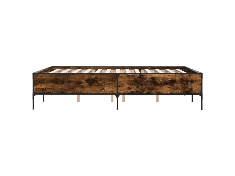  Lit double- lit adulte -  cadre de lit sans matelas chêne fumé 120x190 cm  - Conforama D