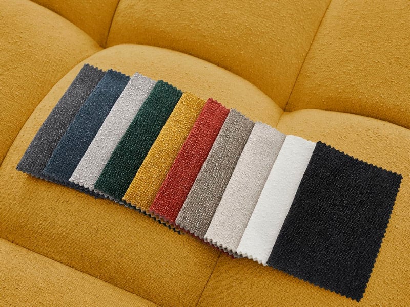 Bobochic canapé droit fixe 3 places everest tissu texturé jaune EVEREST - Conforama C