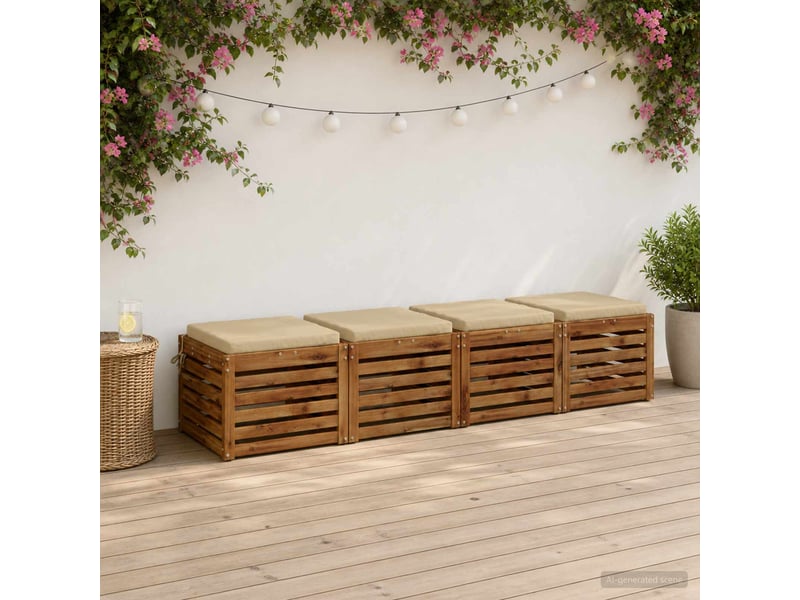 Lot de 4 coussins de siège, coussins d'assise soest 100 % polyester beige cf60289 - Conforama B