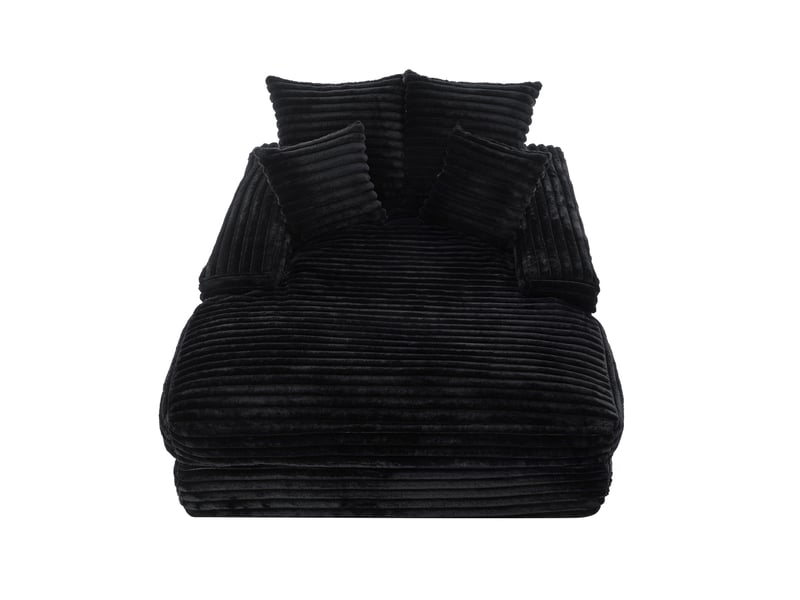  Méridienne 135x165x58 cm moderne noire avec 4 coussins  - Conforama A