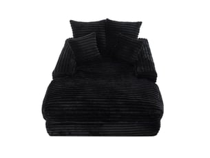 Méridienne 135x165x58 cm moderne noire avec 4 coussins