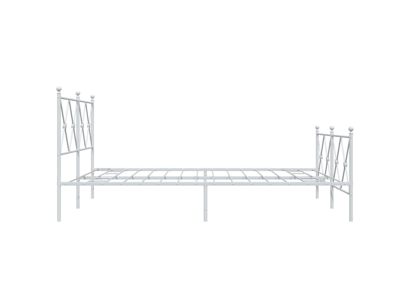 Lit double- lit adulte - cadre de lit métal sans matelas et pied de lit blanc 150x200 cm - Conforama D