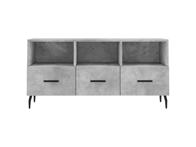  Meuble tv - banc tv - meuble de rangement gris béton 102x36x50 cm bois d'ingénierie  - Conforama E