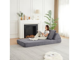 Canapé droit fixe <strong></strong> <strong></strong> 1 place Tissu gris