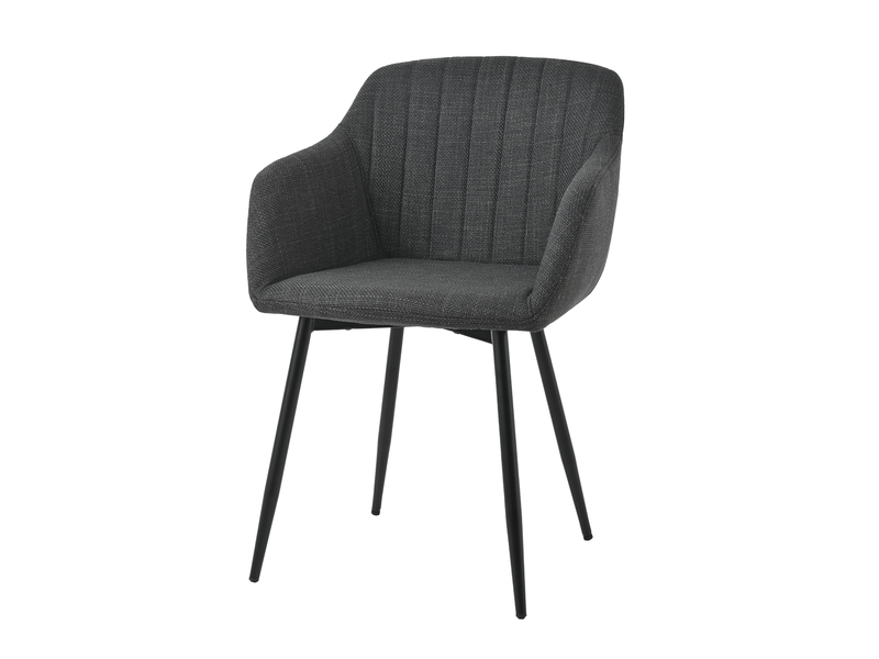  Lot de 6 chaises de salle à manger goeurvant 711 en tissu tissé et pieds en métal - gris anthracite JOD00711AAM-6 - Conforama R