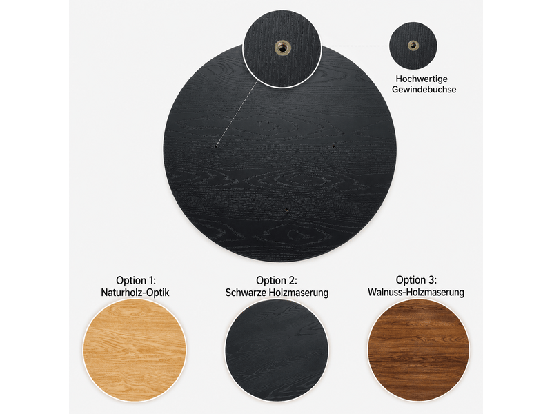  Lot de 2 plateaux de table ronds mdf mélaminé noir ø 70 et 50 cm W5128P447507 - Conforama D