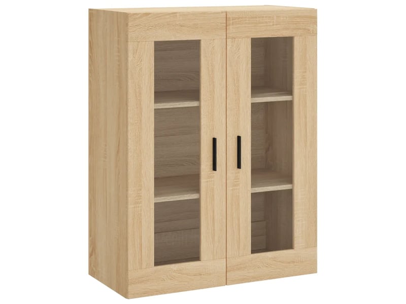  Lot de 2 armoires murales chêne sonoma 69,5 x 34 x 90 cm pour rangement pratique design élégant en bois d'ingénierie 02_0055440  - Conforama C