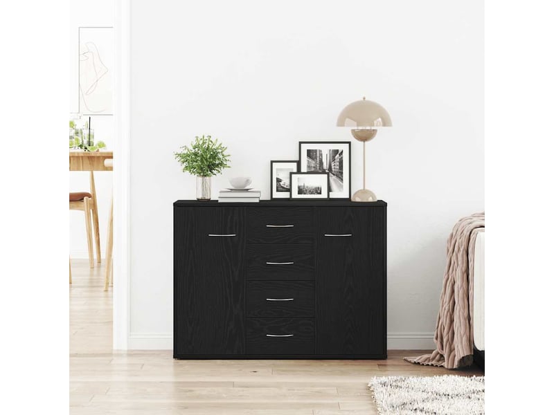  Buffet - bahut - meuble de rangement en chêne noir 88x30x64 cm bois d'ingénierie  - Conforama C