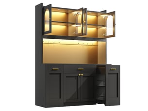 Buffet 5 porte(s)  3 tiroir(s) <strong></strong> <strong></strong> - 115 cm coloris noir 