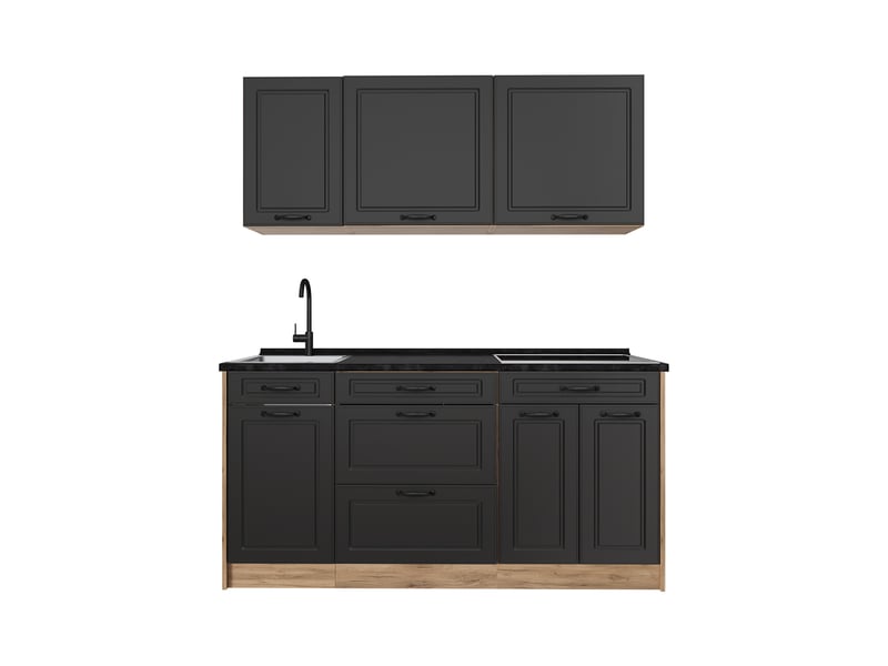 Vicco cuisine, anthracite campagnechêne doré, 160cm sans plan de travail - Conforama A
