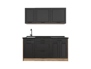 Vicco cuisine, anthracite campagnechêne doré, 160cm sans plan de travail
