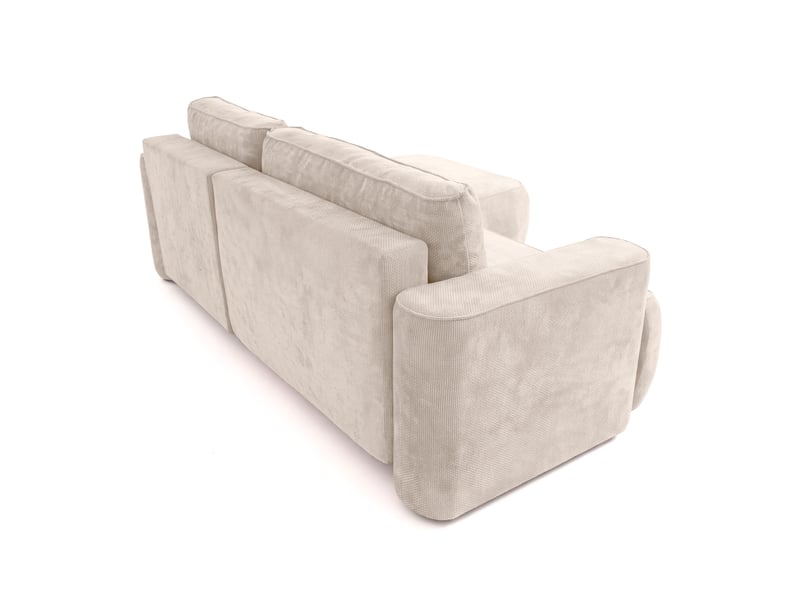  Canapé d'angle moon mini avec fonction couchage, tissu flow, droite, crème (04)  - Conforama E