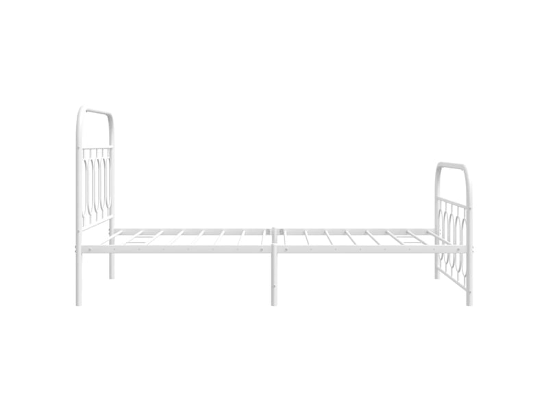  Lit simple- lit adulte -  cadre de lit métal sans matelas et pied de lit blanc 100x200 cm  - Conforama D