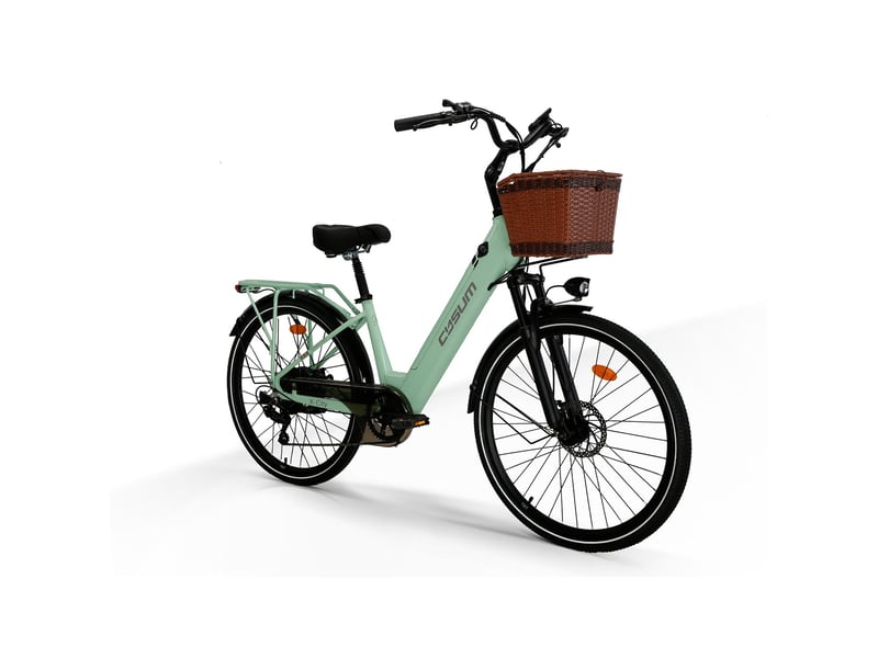  Vélo électrique de ville cysum x-city, 250 w, batterie 48 v 10.4 ah, vert X-City - Conforama C