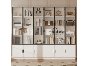 Buffet de cuisine 240x32x200 cm à 12 portes avec led blanc