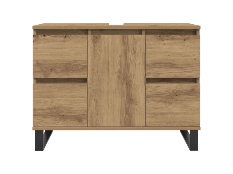  Armoire de lavabo de salle de bain chêne artisanal 65x33x60 cm  - Conforama D