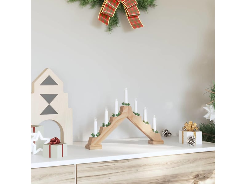  Pont de bougie de noël 7 led blanc chaud 39.5 x 5 x 29 cm cf62260  - Conforama C
