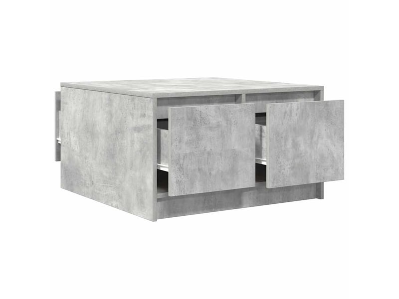 Table basse - table de salon - table à thé avec tiroirs gris béton 70,5x70x40 cm - Conforama E