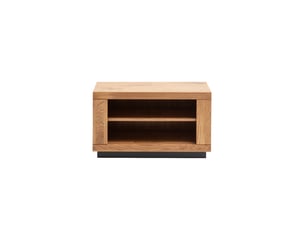 Banc d'entrée avec 2 niches de rangement coloris chêne massif huilé - longueur 80 × hauteur 47 × profondeur 40 cm