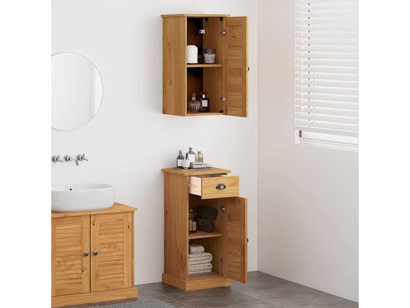 Armoire de salle de bain, cabinet de salle de bain vigo 2 pc marron et marron miel cf65138 - Conforama D