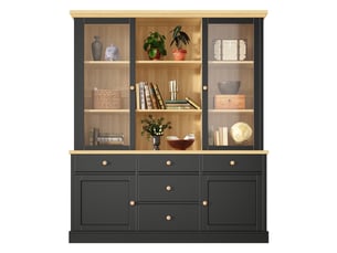 Buffet 4 porte(s)  5 tiroir(s)   - 140 cm coloris noir 