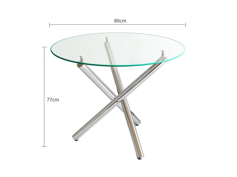  Table en verre trempé et métal argenté  - Conforama E