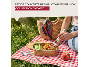 Boîte de 3 couverts réemployables fackelmann move