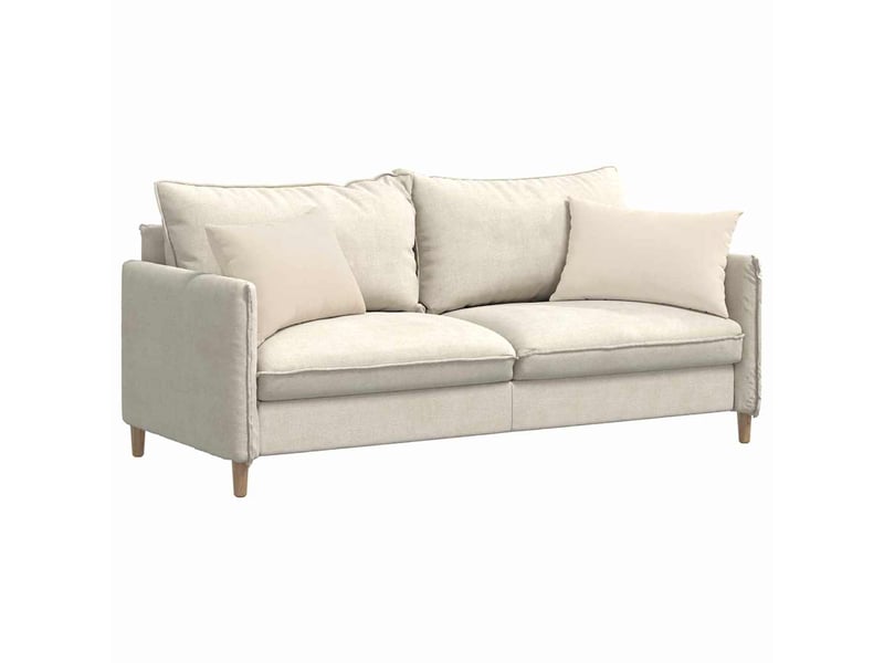 Lot de 2 coussins de canapé, coussins décoratifs tissu beige 60 x 40 cm cf58756  - Conforama C