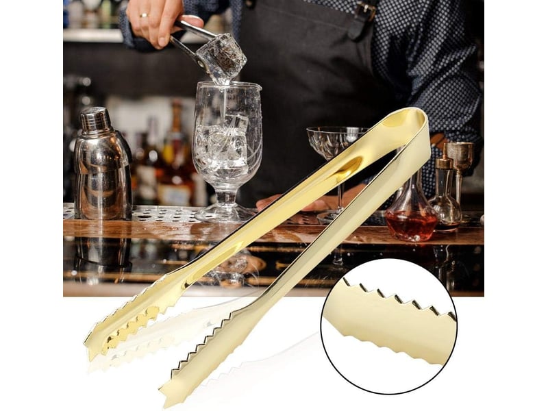  Pince à glaçons, pince en acier inoxydable pour sucre, glace, pâtisserie, salade, barbecue, barre d'argile, pour fête bar pique-nique (doré) No Commercial reference - Conforama B
