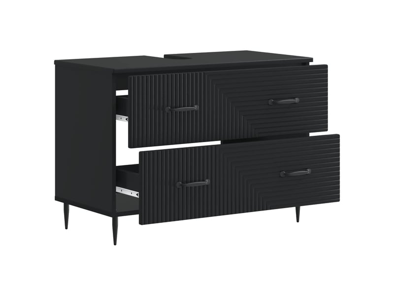 Meuble sous lavabo de salle de bain haarlem noir cf64897 - Conforama C