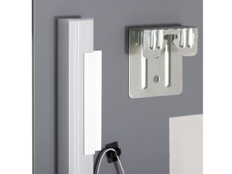  Miroir de salle de bains led 50x70 cm ip44 à 3 couleurs de lumière avec tablette en verre argenté  - Conforama C