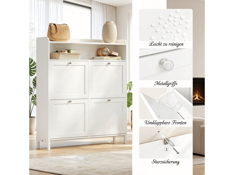 Meuble à chaussures modèle slim, armoire étroite élégante, rangement salon, meuble chaussures 1 pièce - Conforama E