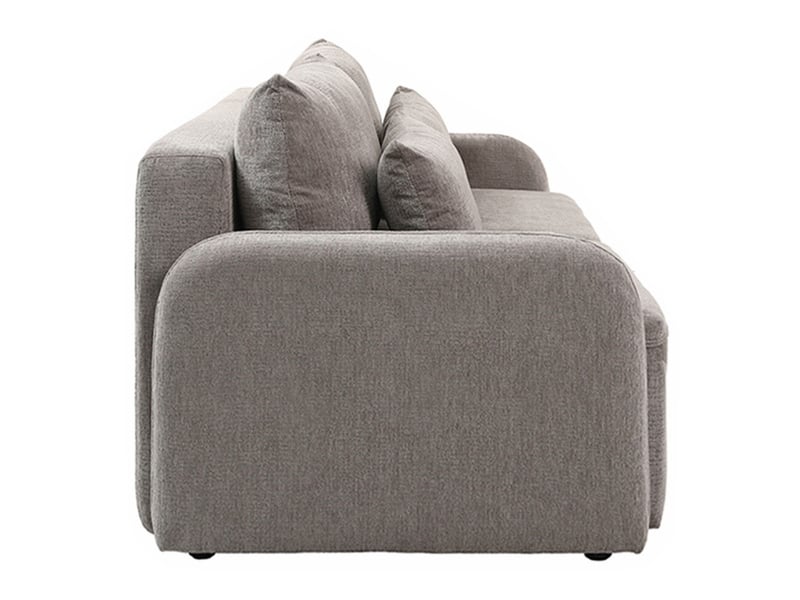  Canapé convertible 3 places en tissu gris et pieds noirs - sokka  - Conforama C
