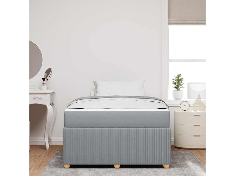 Lit double- lit adulte - cadre de lit gris clair 120 x 200 cm tissu - Conforama B